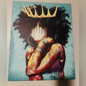 Abstract Crowned Woman 20x16 Canvas Art